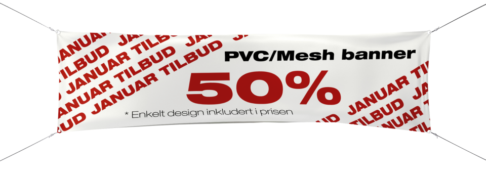 PVC/Mesh banner til kun kr. 165,- pr. kvm.