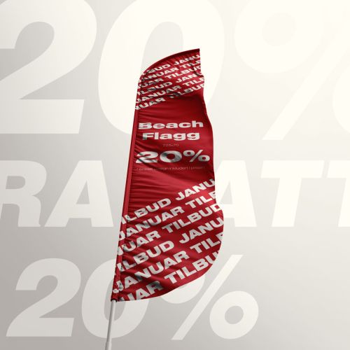 20% på beachflagg i januar